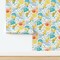 Baby Duck Rainy Days Muddy Puddles Welly Boots Puddle Jumping Blue Yellow Custom Pre-pasted Wallpaper by Spoonflower Pre-Pasted Wallpaper 2FT Wide
